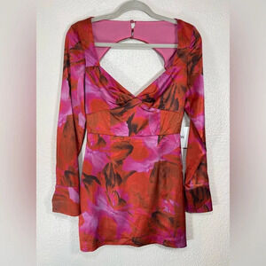 Runaway The Label Scarlett Mini A-Line Dress in Pink Floral Women’s US 4 Summer